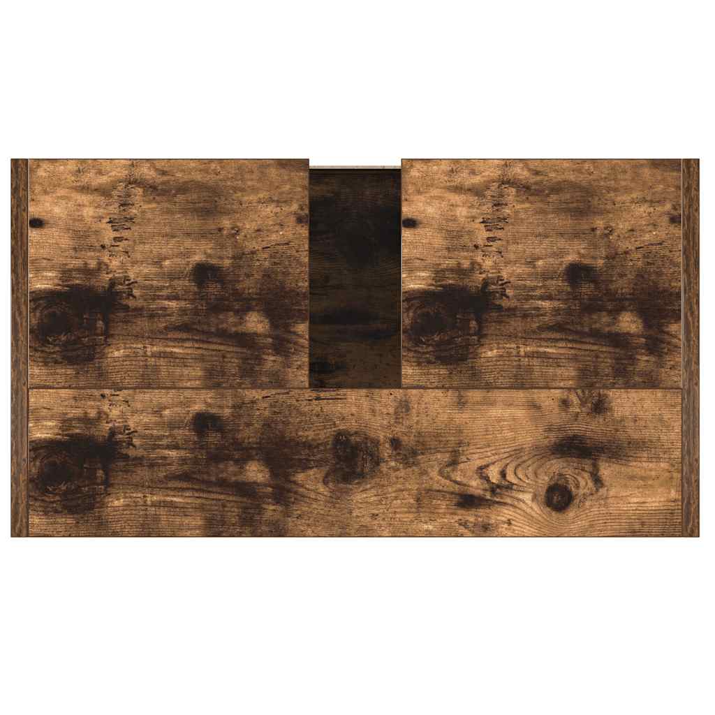 Armadietto Bagno Rovere Fumo 60x33x60 cm in Legno Multistrato