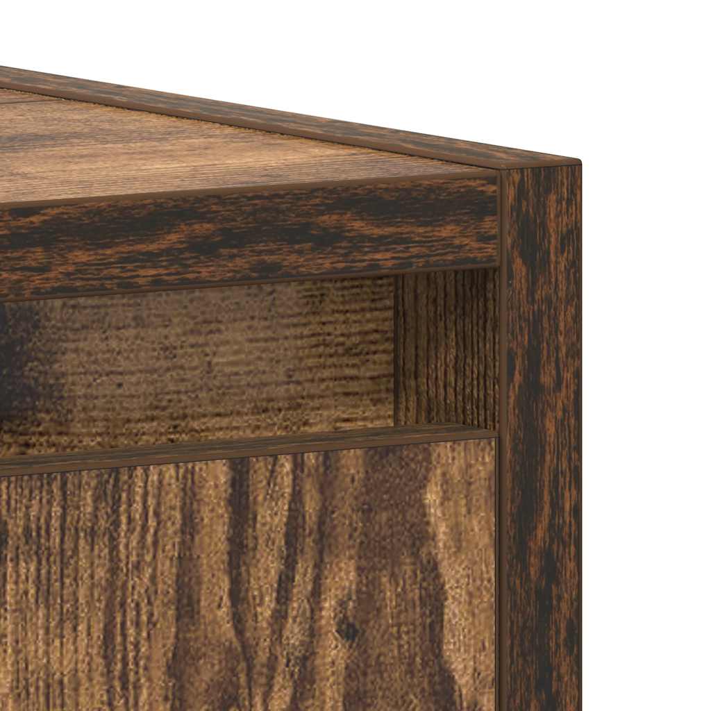 Armadietto Bagno Rovere Fumo 60x33x60 cm in Legno Multistrato