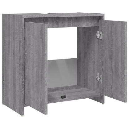 Armadietto Bagno Grigio Sonoma 60x33x61 cm in Legno Multistrato