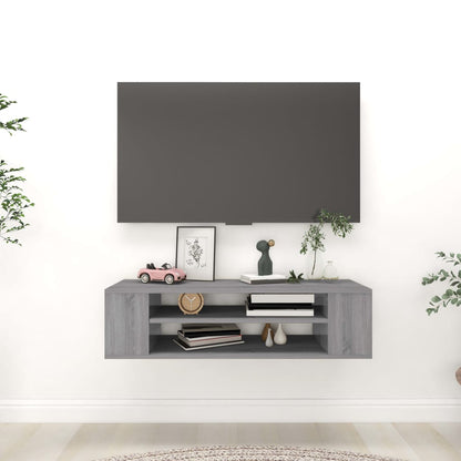 Pensile Porta TV Grigio Sonoma 100x30x26,5 cm Legno Multistrato - homemem39