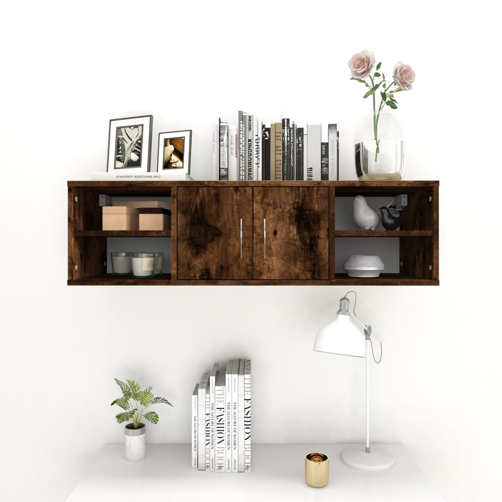 Mensola a Muro Rovere Fumo 102x30x29 cm Legno Multistrato | homemem39