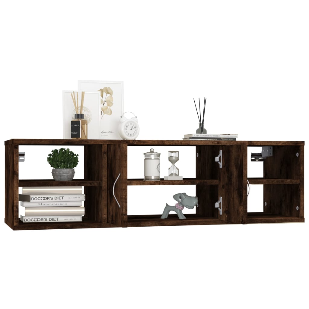 Mensola a Muro Rovere Fumo 102x30x29 cm Legno Multistrato