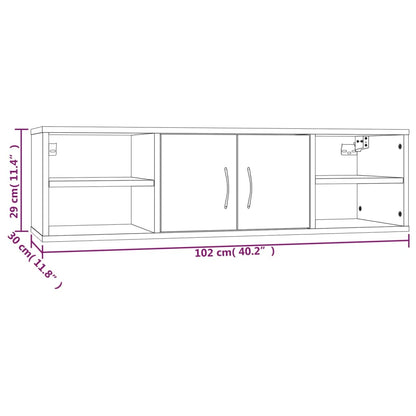 Mensola a Muro Rovere Fumo 102x30x29 cm Legno Multistrato