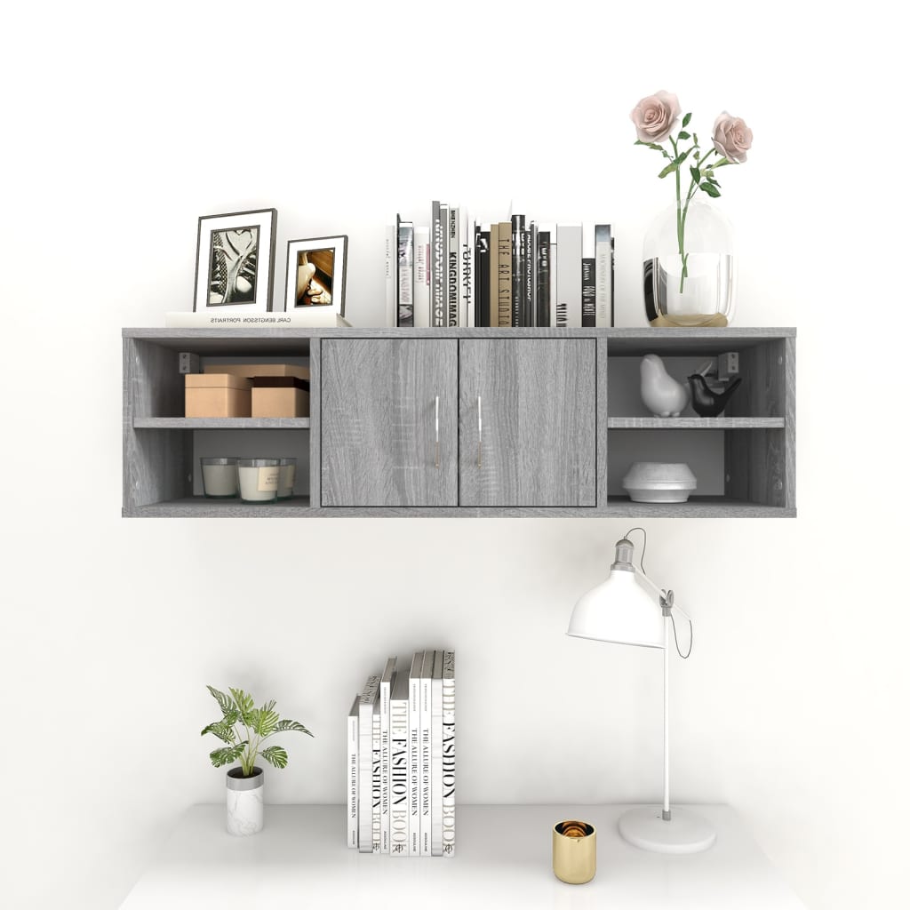 Mensola a Muro Grigio Sonoma 102x30x29 cm Legno Multistrato | homemem39