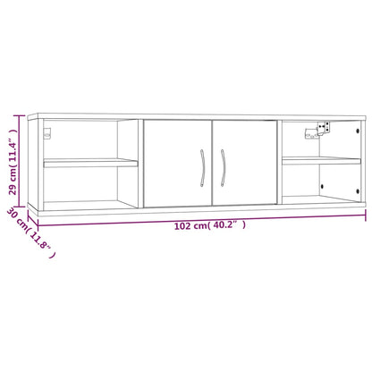 Mensola a Muro Grigio Sonoma 102x30x29 cm Legno Multistrato