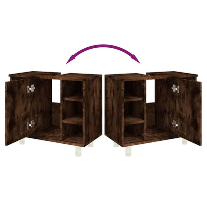 Armadietto Bagno Rovere Fumo 60x32x53,5 cm in Legno Multistrato | homemem39