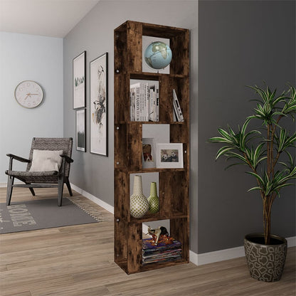 Libreria Rovere Fumo 45x24x160 cm in Legno Multistrato | homemem39