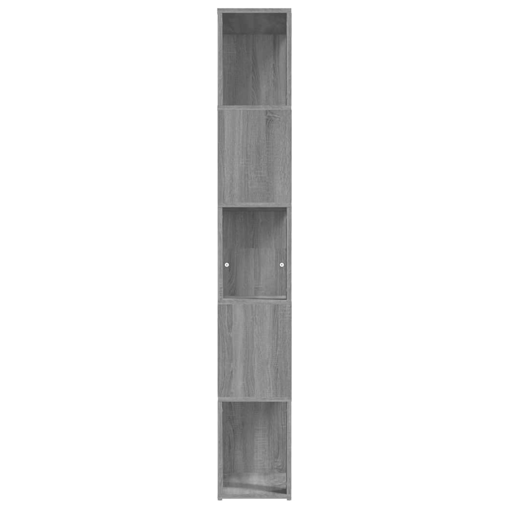 Libreria Grigio Sonoma 45x24x160 cm in Legno Multistrato
