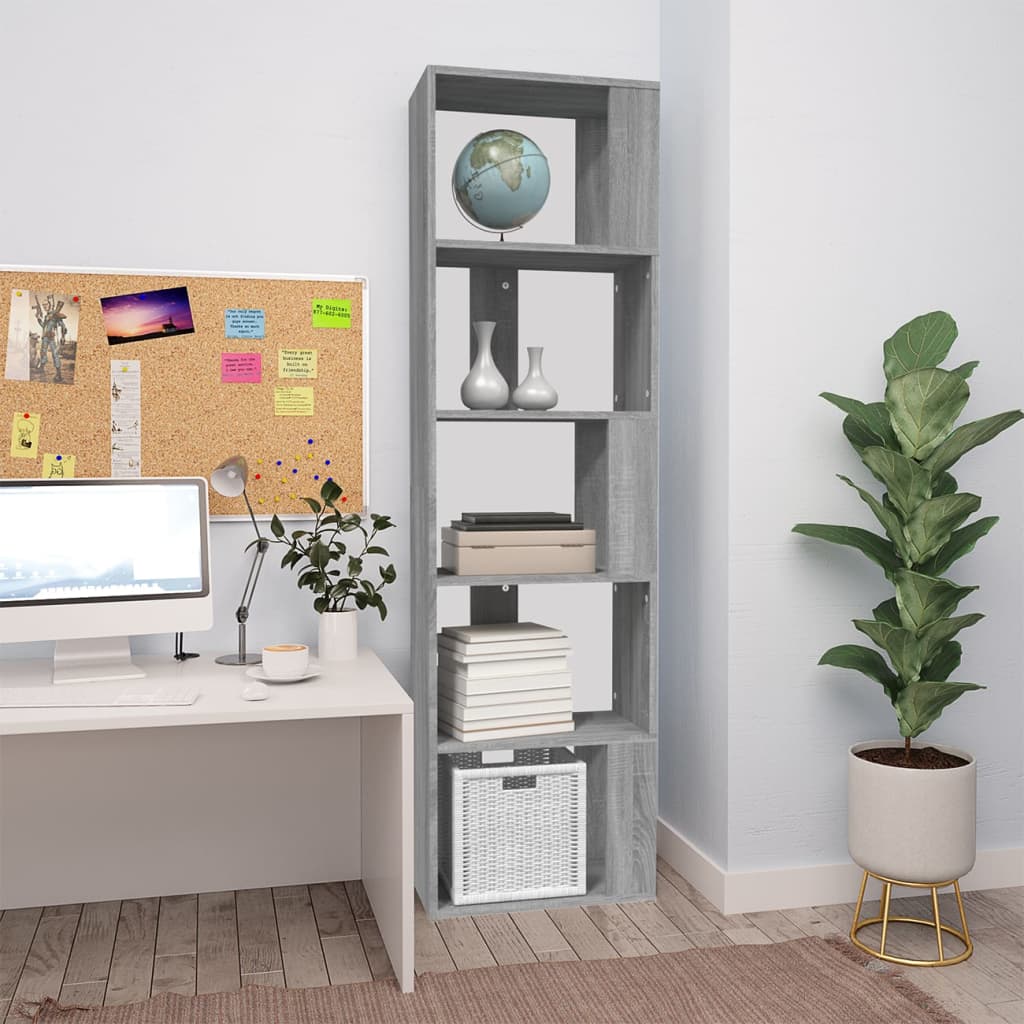 Libreria Grigio Sonoma 45x24x160 cm in Legno Multistrato | homemem39