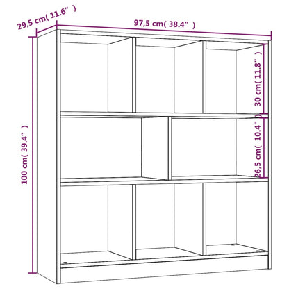 Libreria Rovere Fumo 97,5x29,5x100 cm in Legno Multistrato
