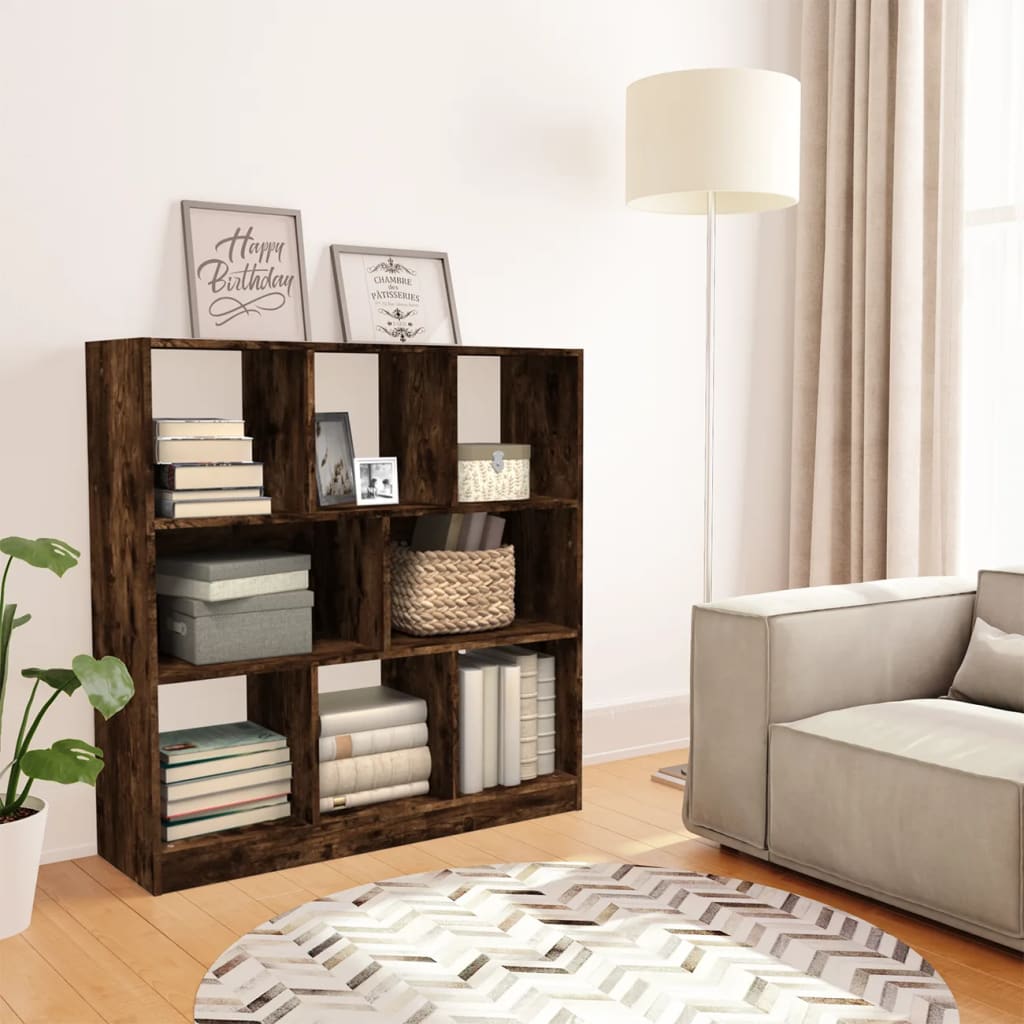 Libreria Rovere Fumo 97,5x29,5x100 cm in Legno Multistrato | homemem39