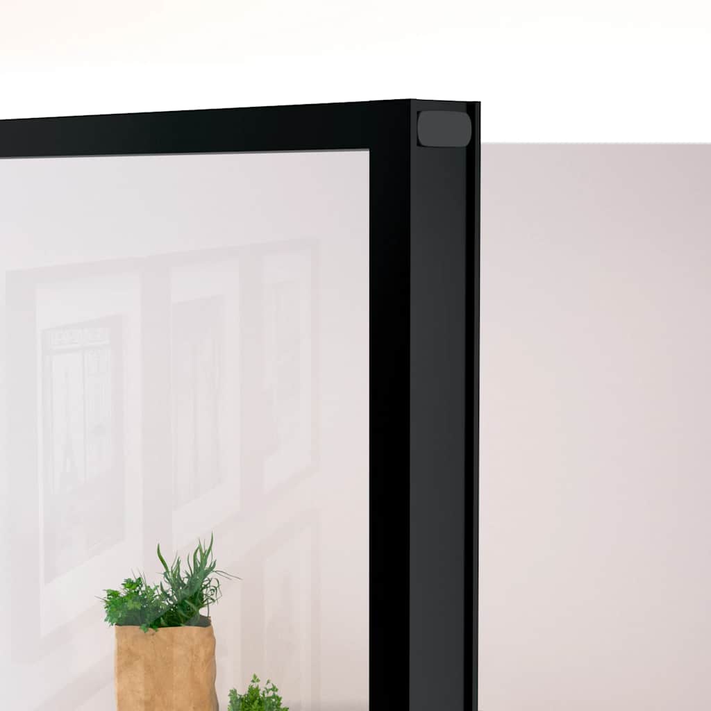 Porta Interna Nera 76x201,5cm Vetro Temperato Alluminio Sottile | homemem39