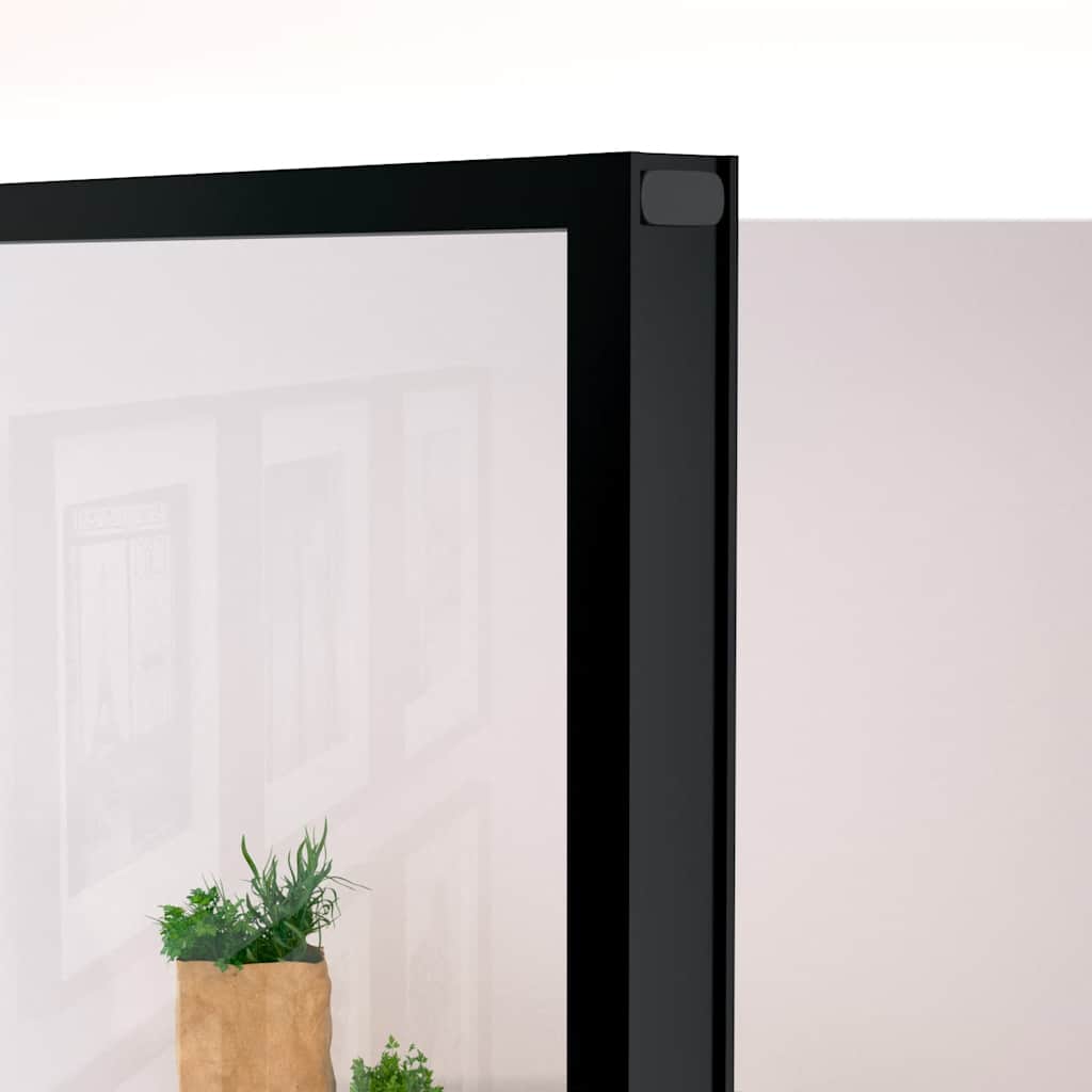 Porta Interna Nera 83x201,5cm Vetro Temperato Alluminio Sottile | homemem39