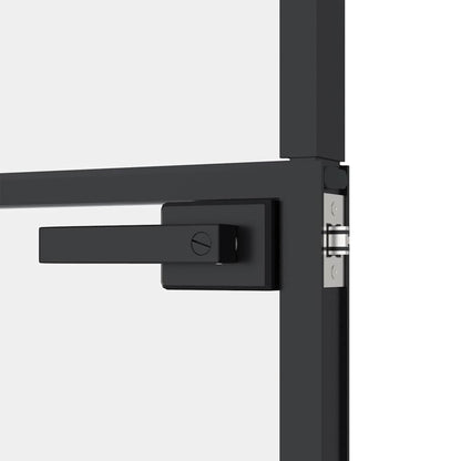Porta Interna Nera 83x201,5cm Vetro Temperato Alluminio Sottile | homemem39