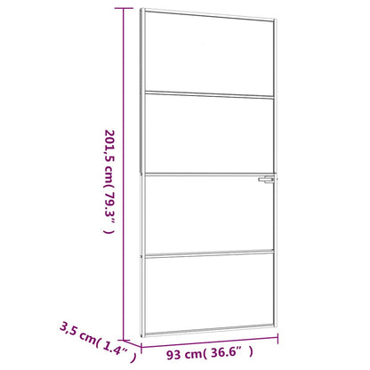 Porta Interna Nera 93x201,5cm Vetro Temperato Alluminio Sottile | homemem39