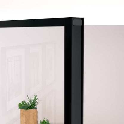 Porta Interna Nera 83x201,5cm Vetro Temperato Alluminio Sottile | homemem39