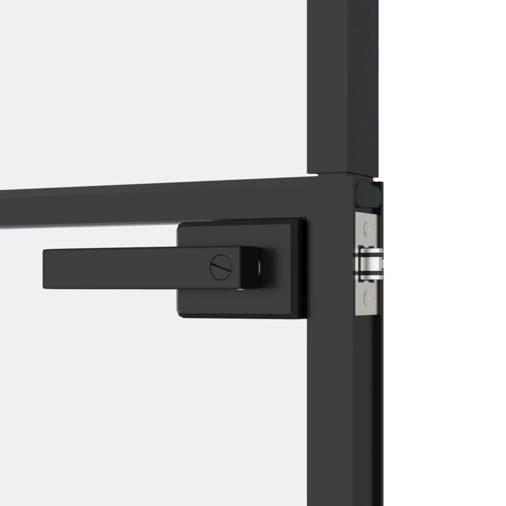 Black Internal Door 102x201.5 Thin Aluminum Tempered Glass