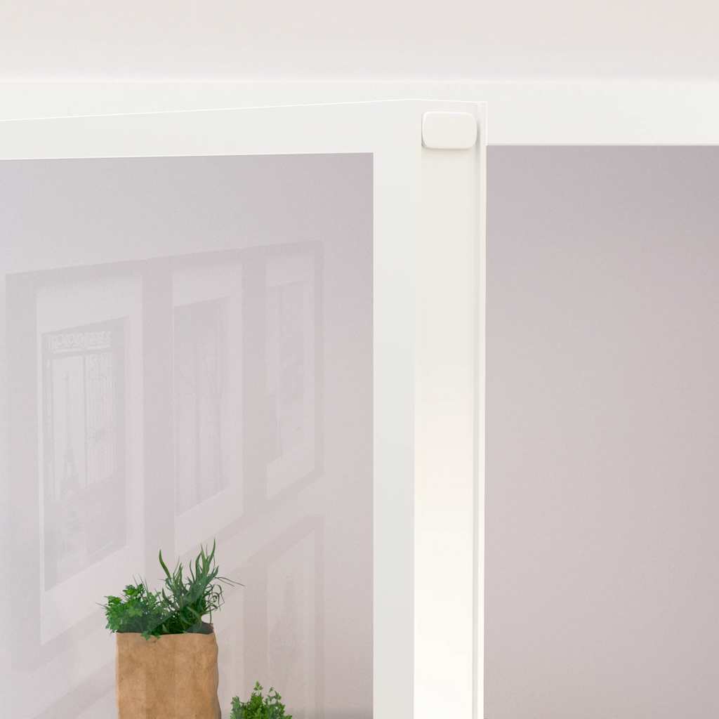 Porta Interna Bianca 76x201,5 cm Vetro Temperato Alluminio Slim | homemem39