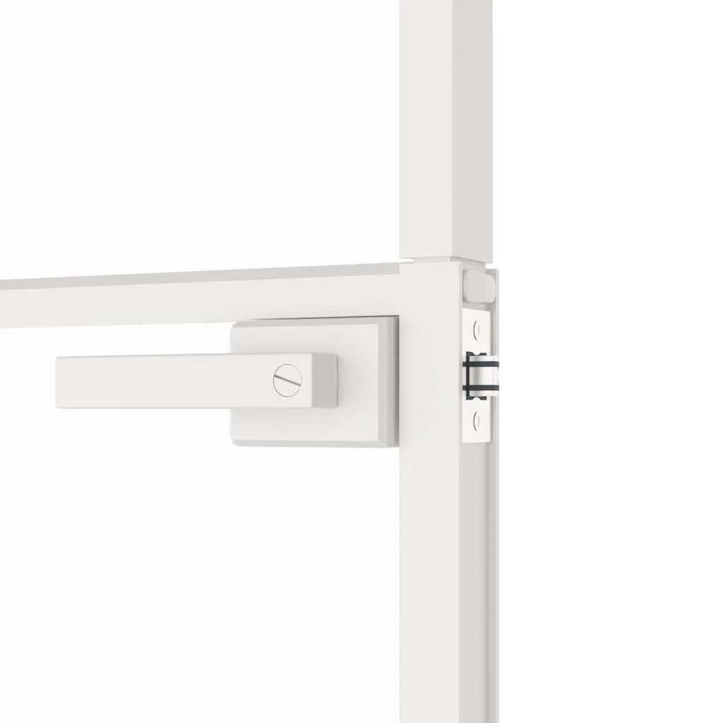 Porta Interna Bianca 76x201,5 cm Vetro Temperato Alluminio Slim | homemem39