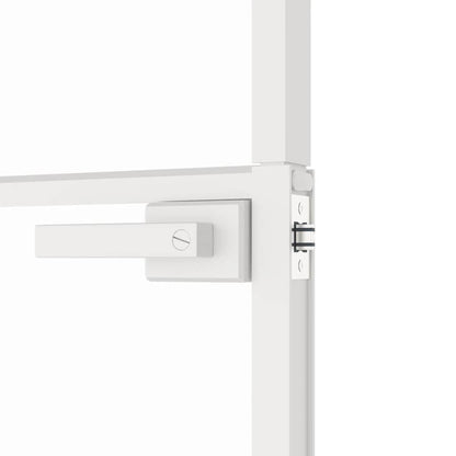 Porta Interna Bianca 76x201,5 cm Vetro Temperato Alluminio Slim | homemem39