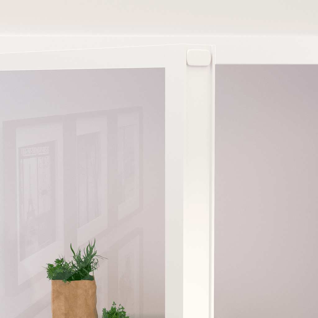 Porta Interna Bianca 83x201,5 cm Vetro Temperato Alluminio Slim | homemem39