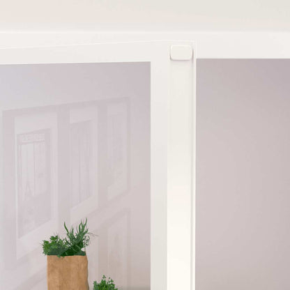 Porta Interna Bianca 83x201,5 cm Vetro Temperato Alluminio Slim | homemem39