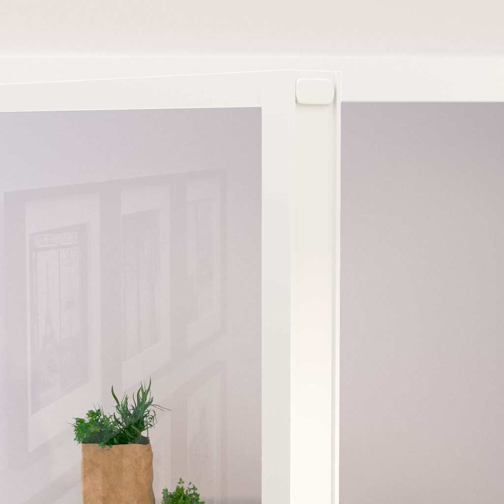 Porta Interna Bianca 93x201,5 cm Vetro Temperato Alluminio Slim | homemem39