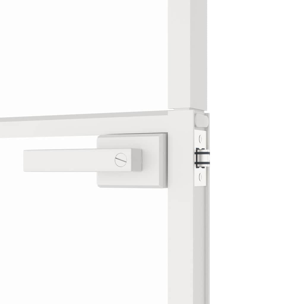 Porta Interna Bianca 93x201,5 cm Vetro Temperato Alluminio Slim | homemem39