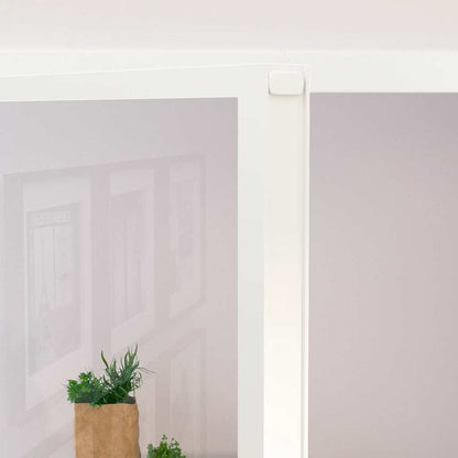 Porta Interna Bianca 102x201,5cm Vetro Temperato Alluminio Slim | homemem39