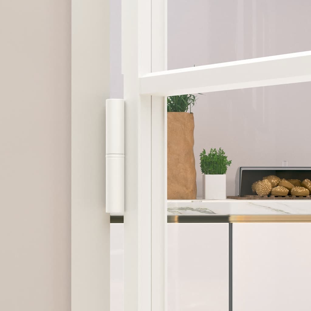 Porta Interna Bianca 102x201,5cm Vetro Temperato Alluminio Slim | homemem39