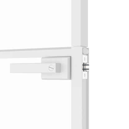 Porta Interna Bianca 76x201,5 cm Vetro Temperato Alluminio Slim | homemem39