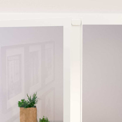 Porta Interna Bianca 93x201,5cm Vetro Temperato Alluminio Slim | homemem39