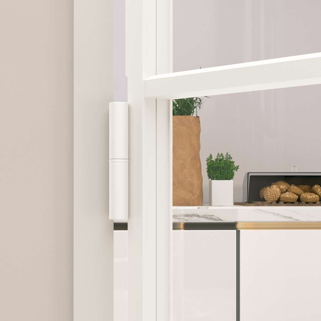 Porta Interna Bianca 93x201,5cm Vetro Temperato Alluminio Slim | homemem39