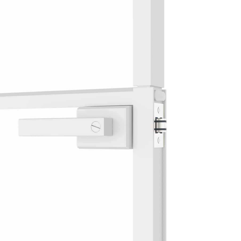 Porta Interna Bianca 93x201,5cm Vetro Temperato Alluminio Slim | homemem39