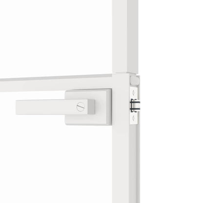 Porta Interna Bianca 93x201,5cm Vetro Temperato Alluminio Slim | homemem39