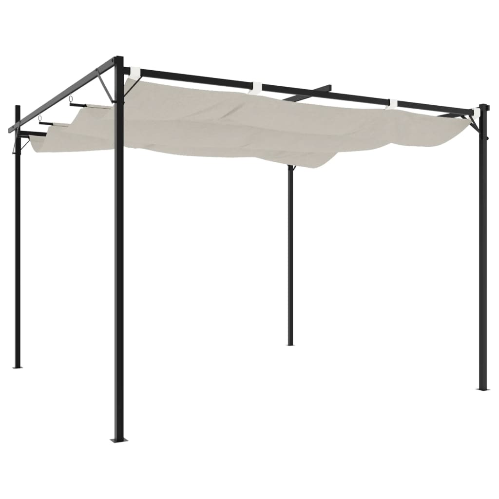 Pergola con Tetto Retrattile Crema 295x292x230 cm | homemem39