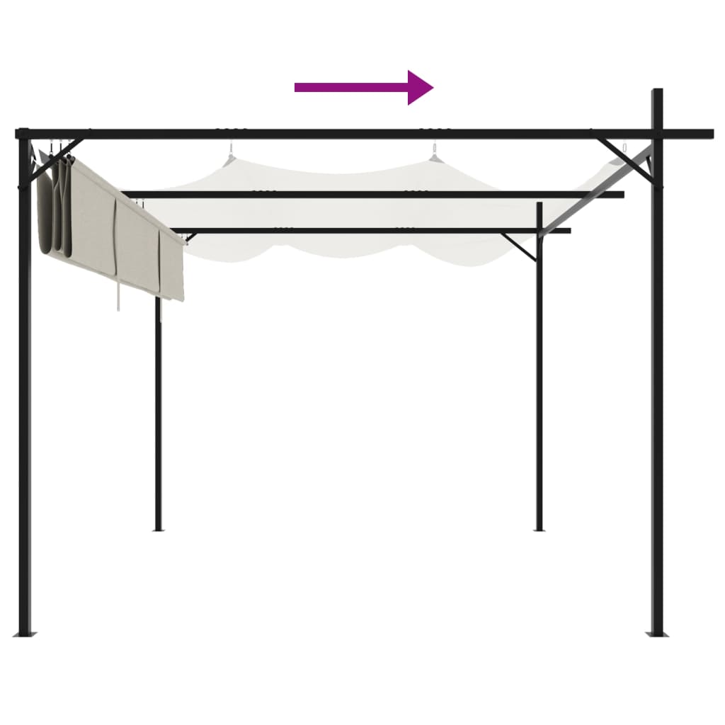 Pergola con Tetto Retrattile Crema 295x292x230 cm | homemem39
