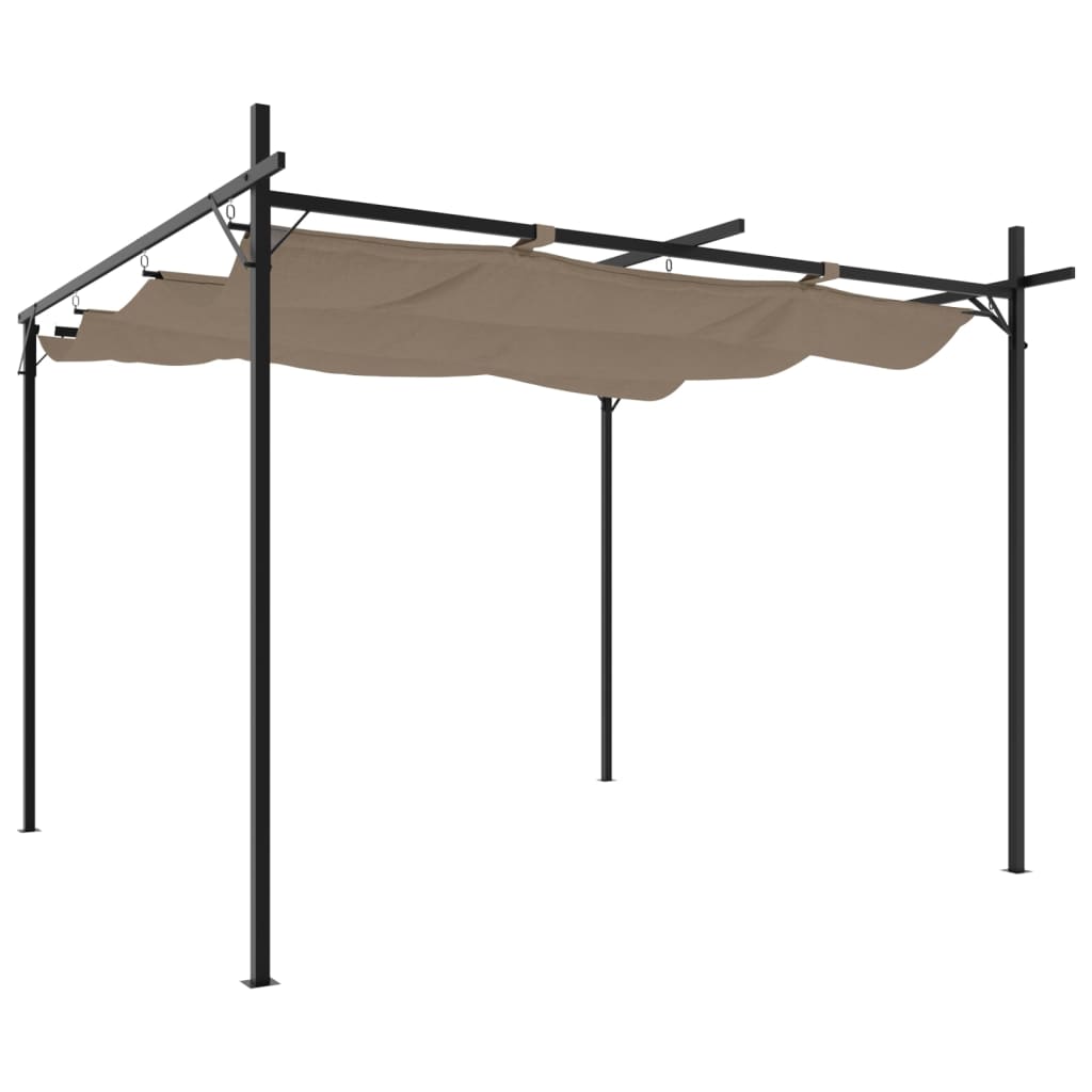 Pergola con Tetto Retrattile Tortora 295x292x230 cm | homemem39
