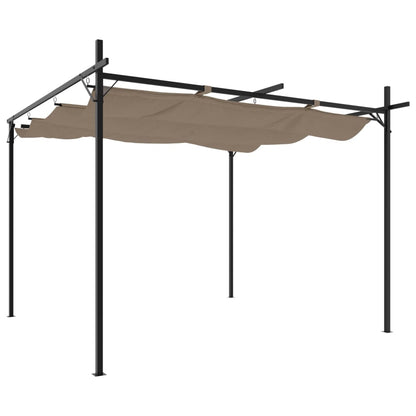Pergola con Tetto Retrattile Tortora 295x292x230 cm | homemem39