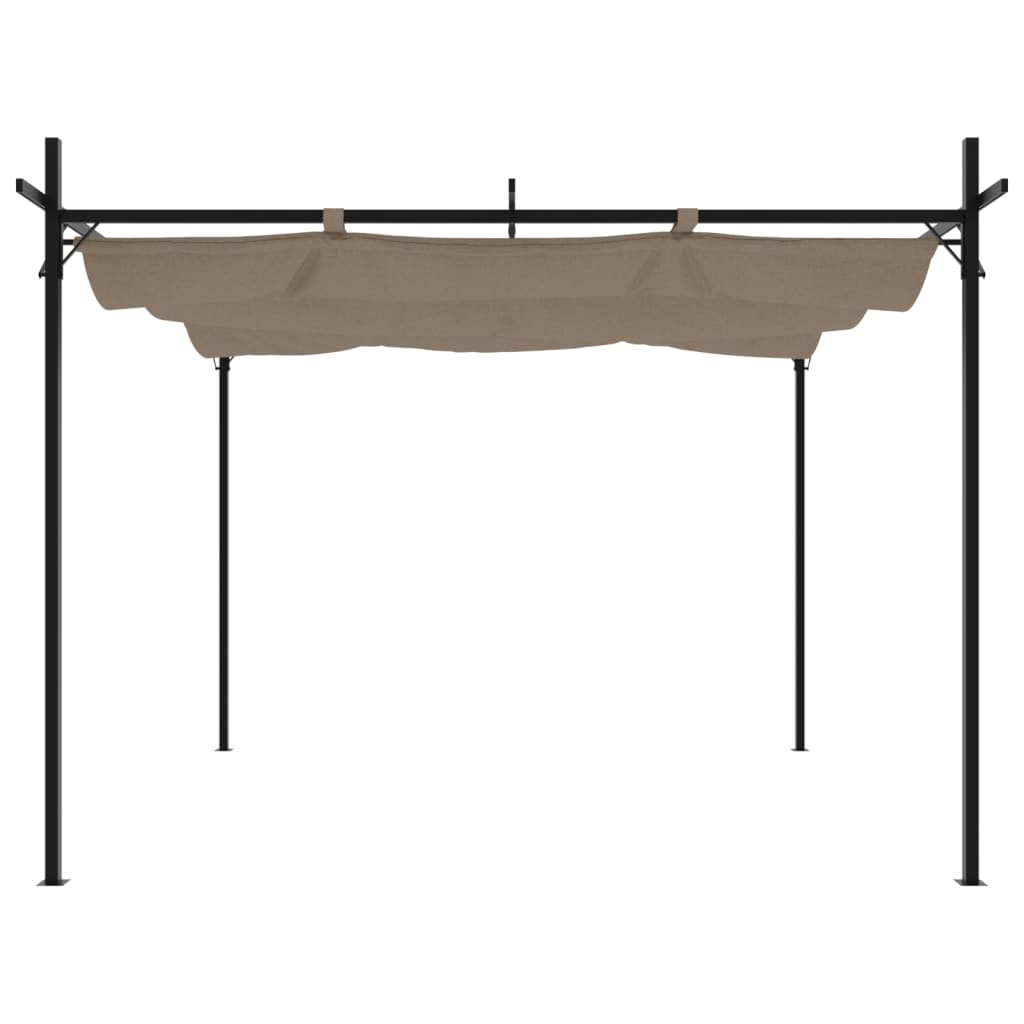 Pergola con Tetto Retrattile Tortora 295x292x230 cm | homemem39