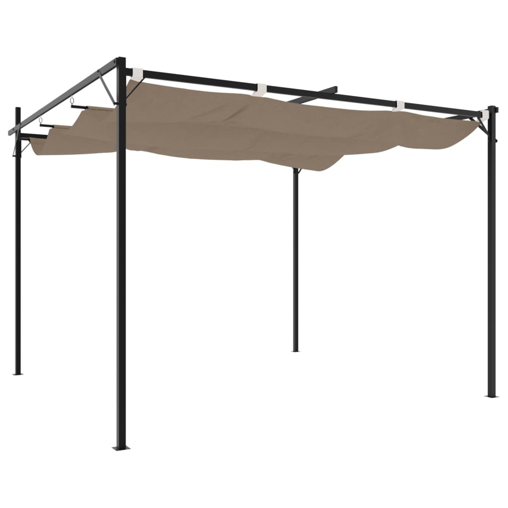 Pergola con Tetto Retrattile Tortora 295x292x230 cm | homemem39