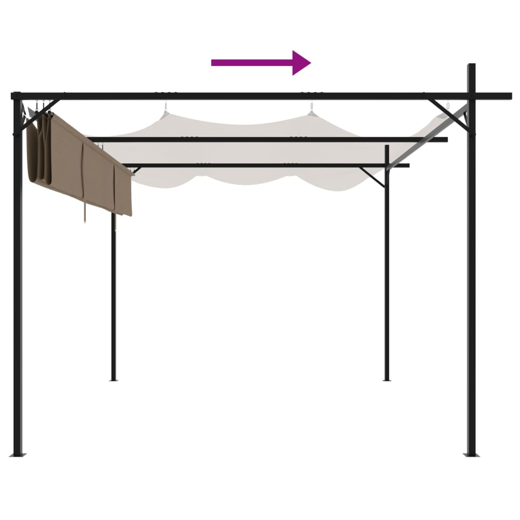 Pergola con Tetto Retrattile Tortora 295x292x230 cm | homemem39