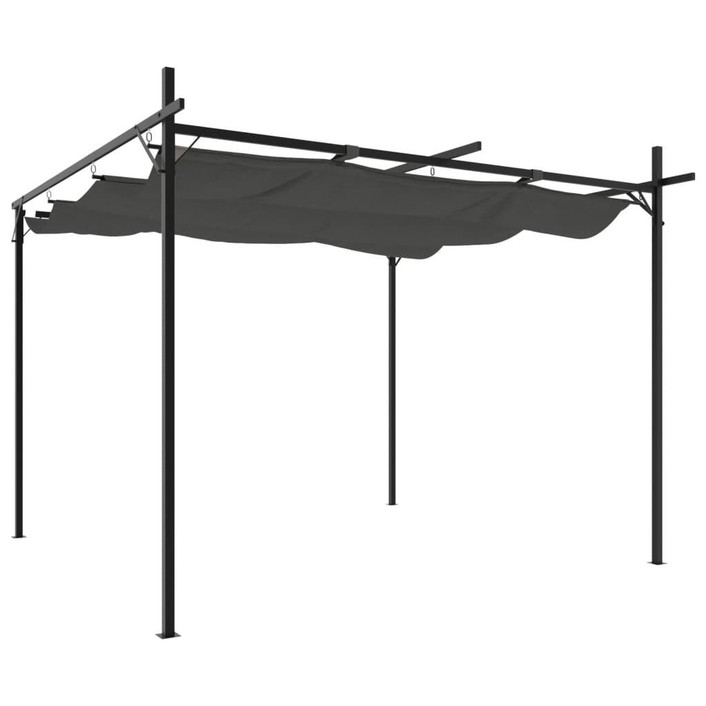 Pergola con Tetto Retrattile Antracite 295x292x230 cm - homemem39