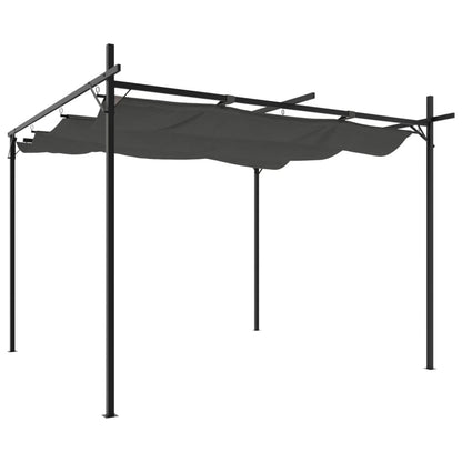 Pergola con Tetto Retrattile Antracite 295x292x230 cm - homemem39