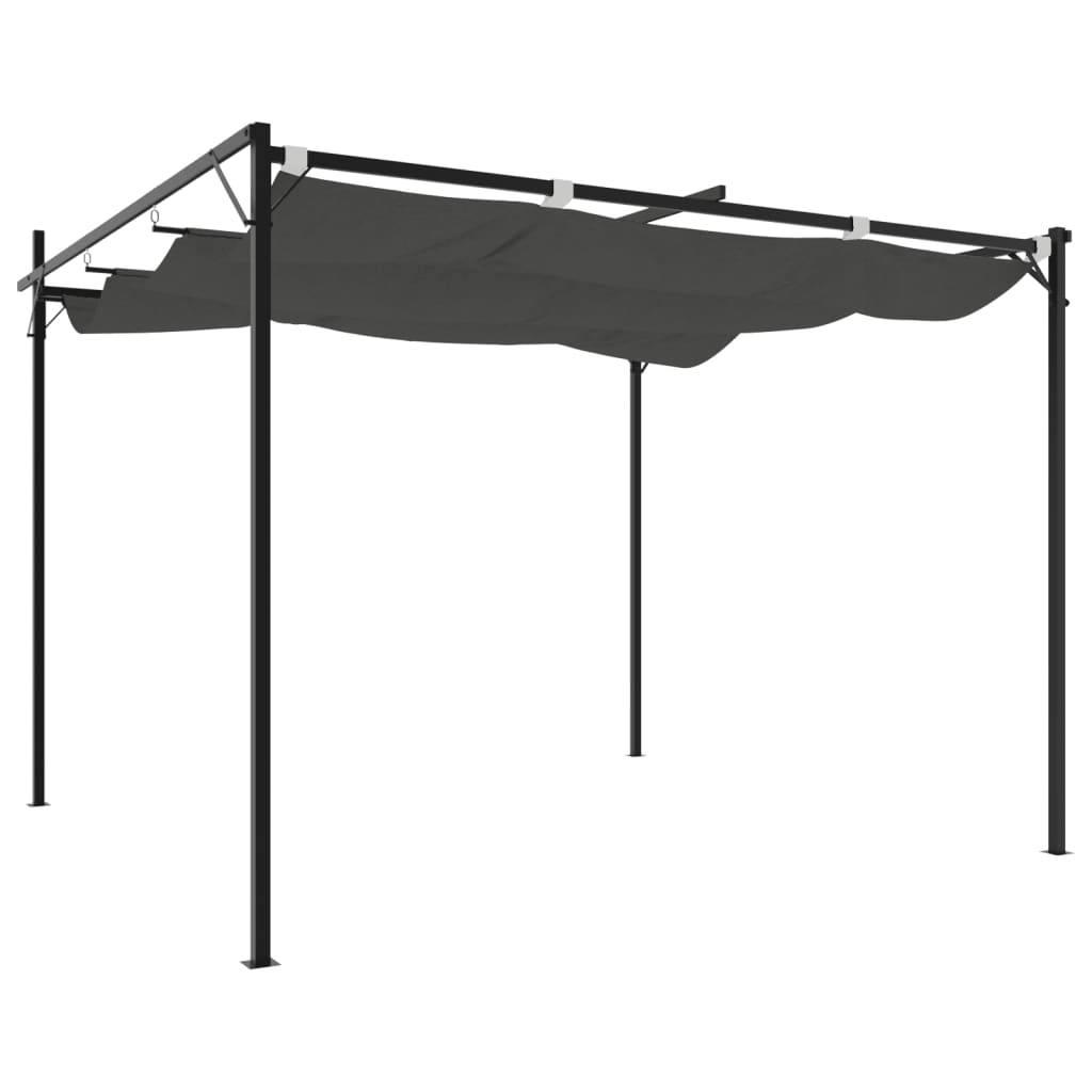 Pergola con Tetto Retrattile Antracite 295x292x230 cm - homemem39