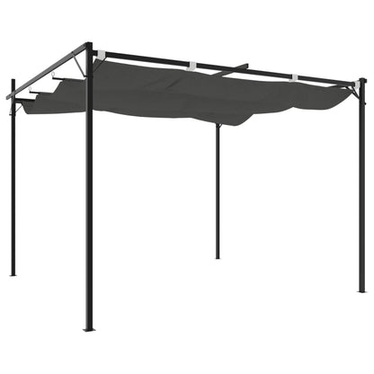 Pergola con Tetto Retrattile Antracite 295x292x230 cm - homemem39