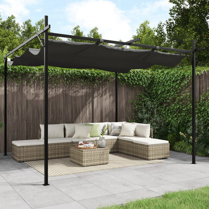Pergola con Tetto Retrattile Antracite 295x292x230 cm - homemem39