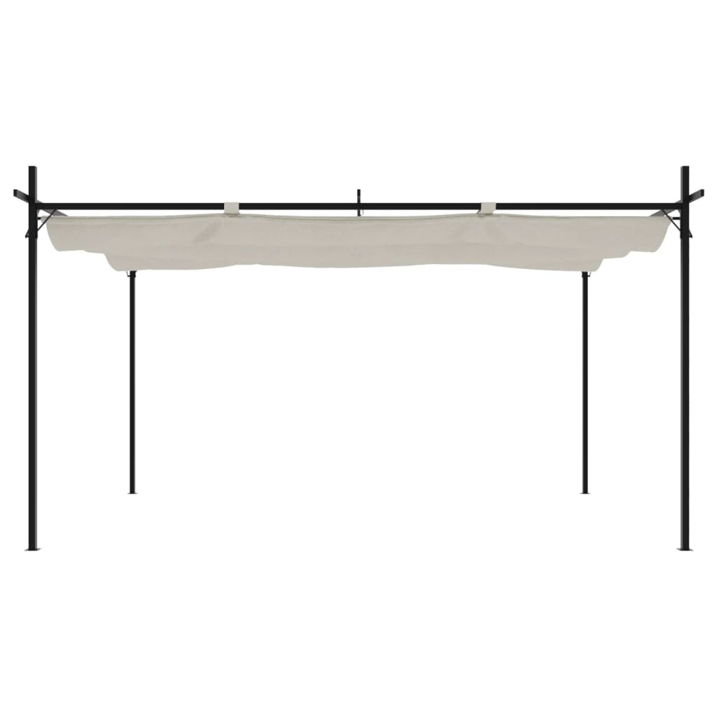 Pergola con Tetto Retrattile Crema 395x292x230 cm