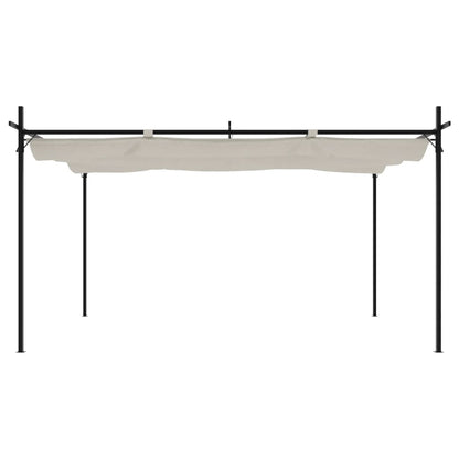 Pergola con Tetto Retrattile Crema 395x292x230 cm