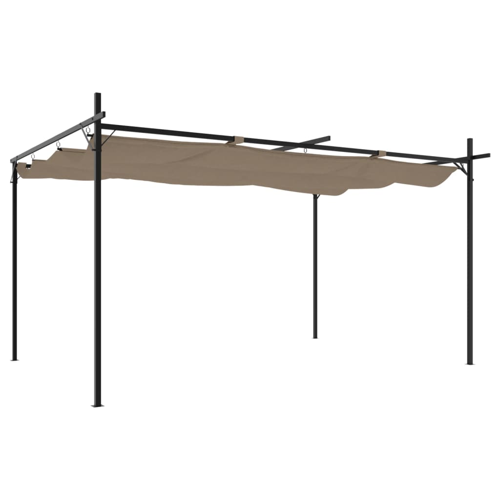 Pergola con Tetto Retrattile Tortora 395x292x230 cm | homemem39